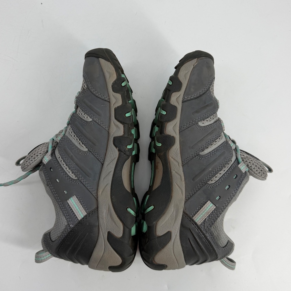 KEEN Voyageur Hiking Shoes Womens 8 Grey Mint Low Top Trail Sneakers - Picture 6 of 8